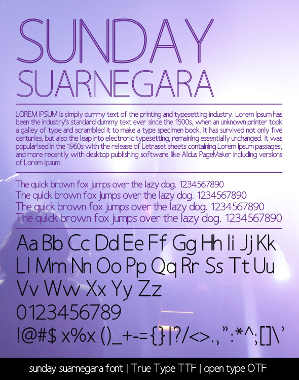Sunday Suarnegara Font Sunday Suarnegara Font