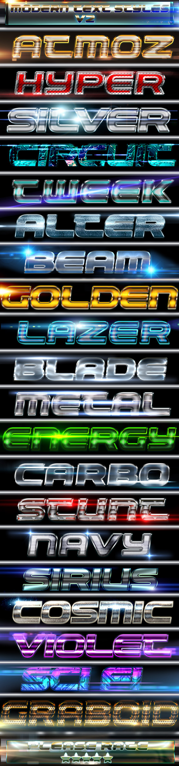 Modern Text Styles V2 - Photoshop Add-ons