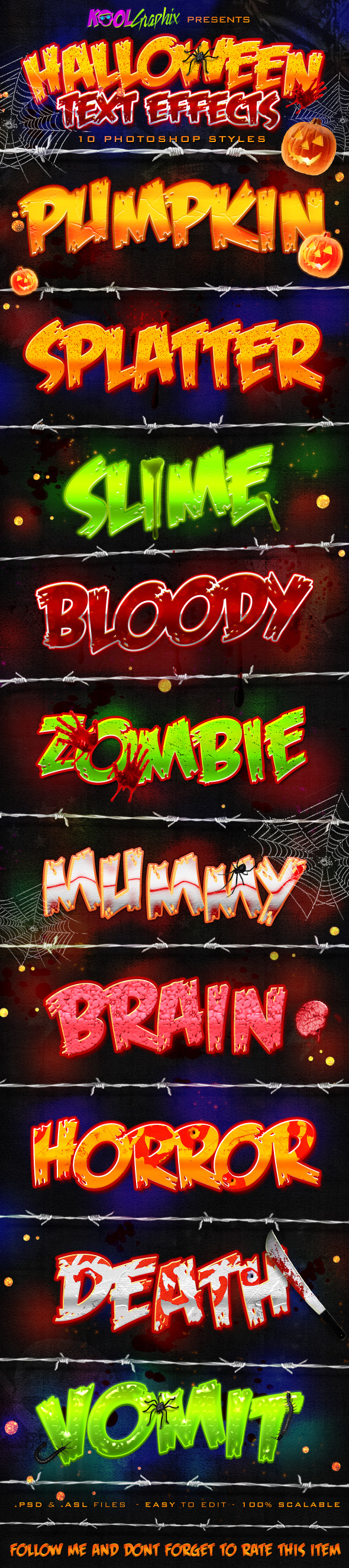 Halloween Text Effects - PS Styles - Text Effects Styles