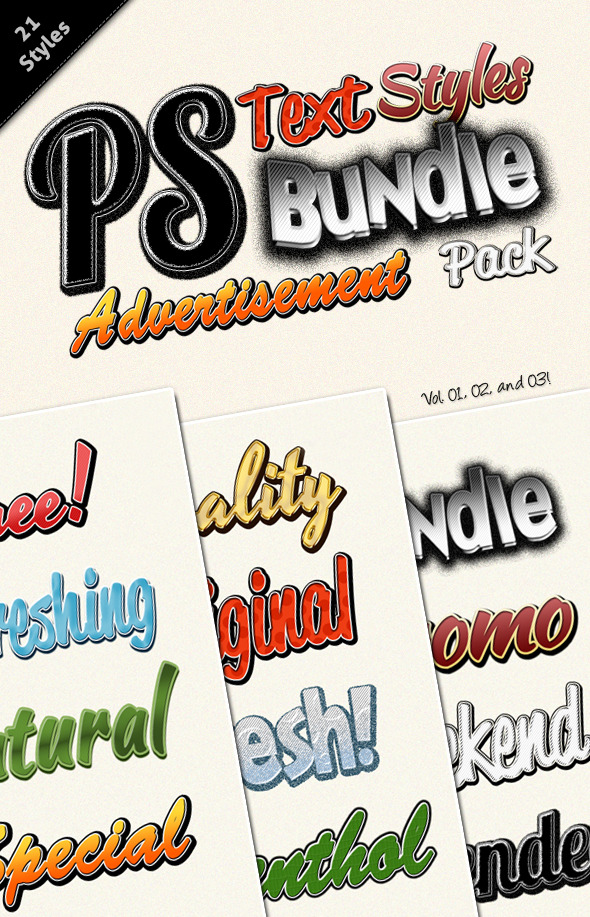 Photoshop Text Styles Bundle Advertisement Pack Photoshop Text Styles Bundle Advertisement Pack