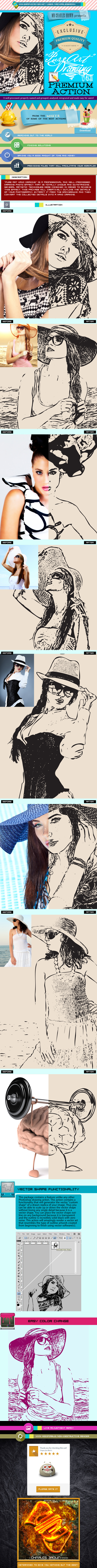 Pure Art Hand Drawing 43 – Fashion Vector Outline - Photo Effects Actions