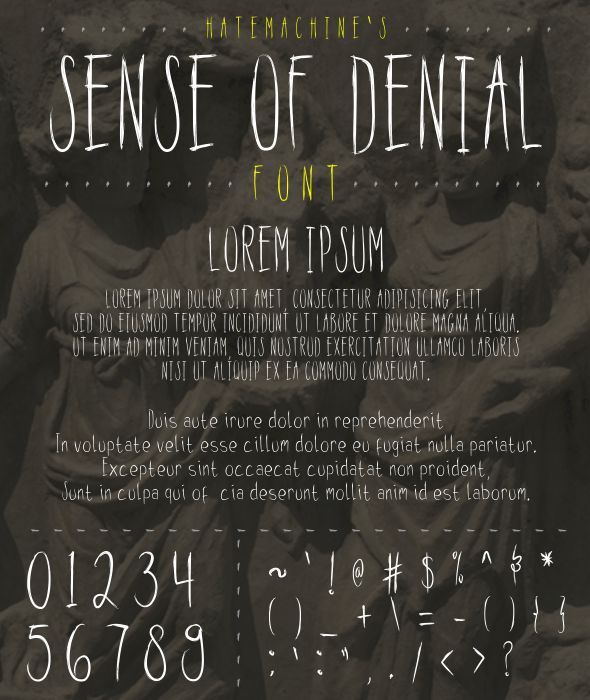 Sense Of Denial Font Sense Of Denial Font