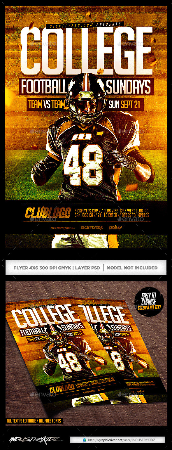 GraphicRiver College Football Flyer 8798824 GraphicRiver College Football Flyer 8798824