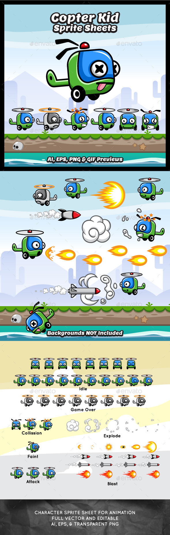 GraphicRiver Copter Kid Game Character Sprite Sheets 8798885 GraphicRiver Copter Kid Game Character Sprite Sheets 8798885