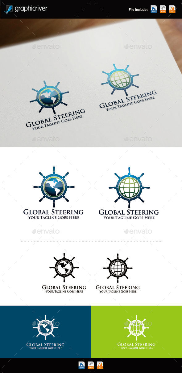 GraphicRiver Global Steering Wheel Logo Template 8798994 GraphicRiver Global Steering Wheel Logo Template 8798994