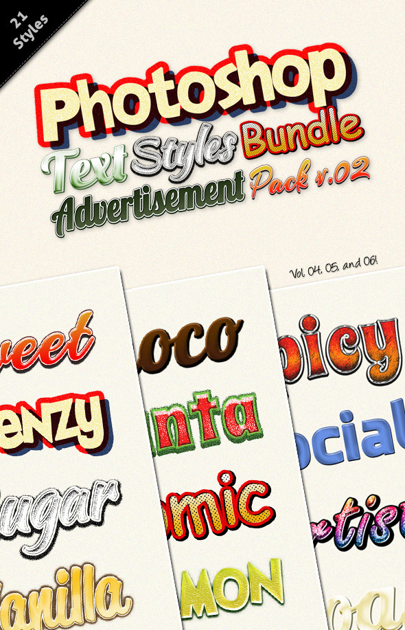 Photoshop Text Styles Bundle Advertisement V.02 Photoshop Text Styles Bundle Advertisement V.02