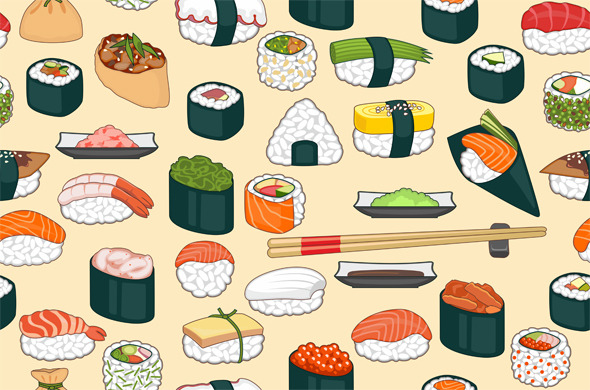 Sushi Seamless Background Sushi Seamless Background