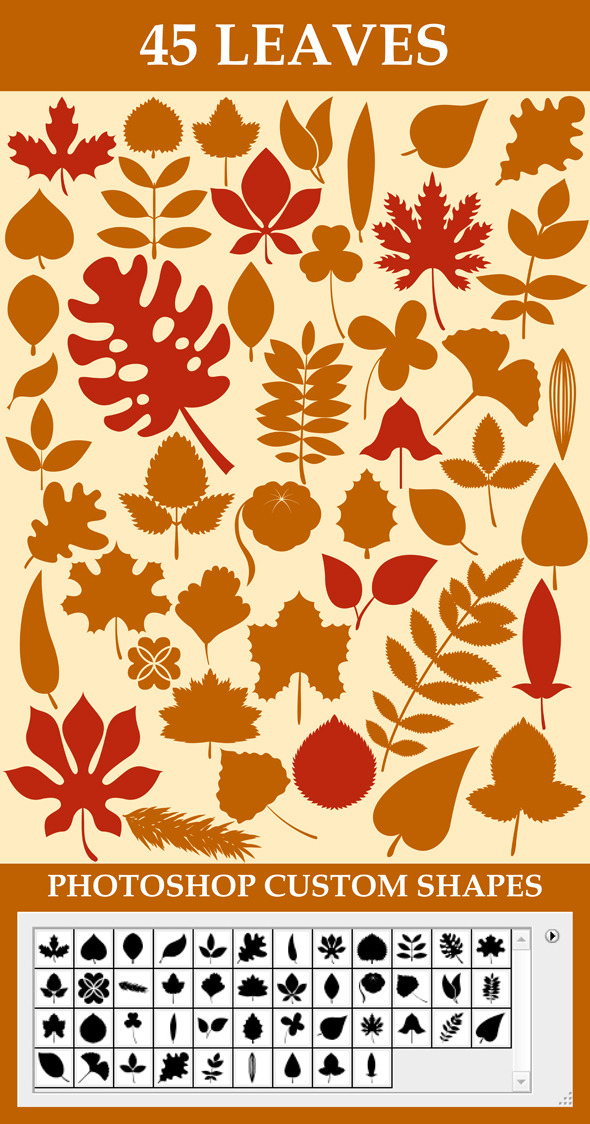Leaves Custom Shapes Leaves Custom Shapes