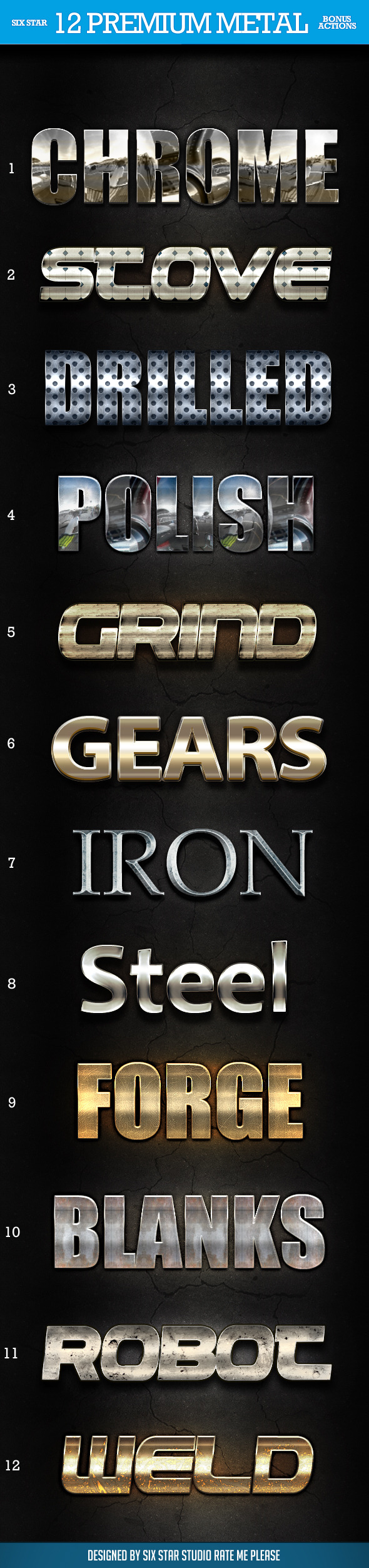 12 Premium Metal Styles 12 Premium Metal Styles