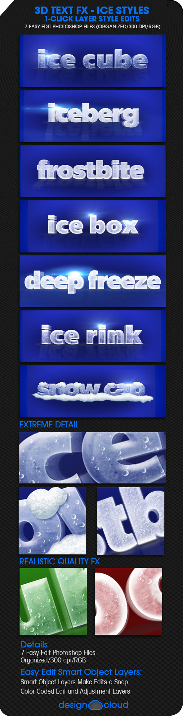 3D Text FX - Ice Styles