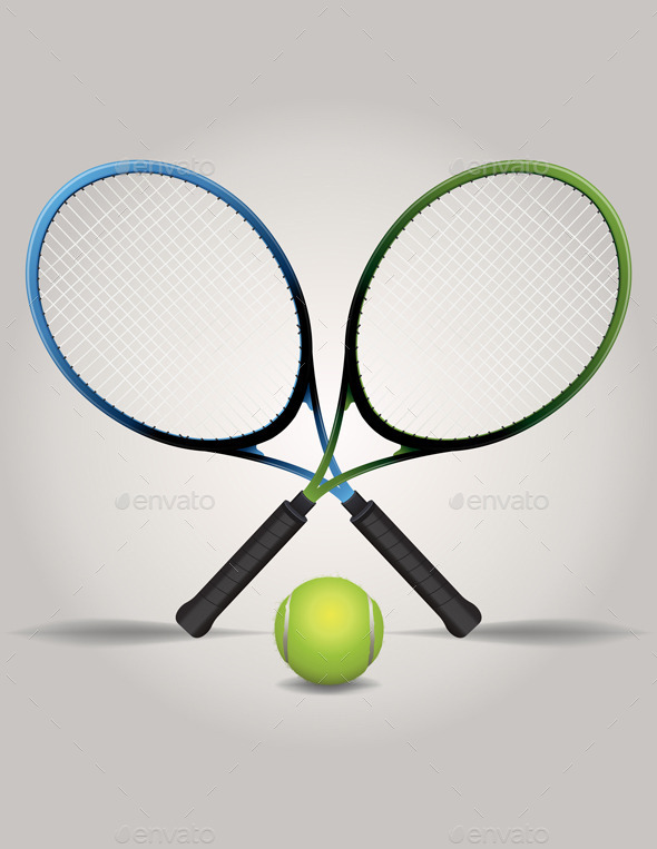 GraphicRiver Vector Tennis Racquets and Ball Illustration 8800831 GraphicRiver Vector Tennis Racquets and Ball Illustration 8800831