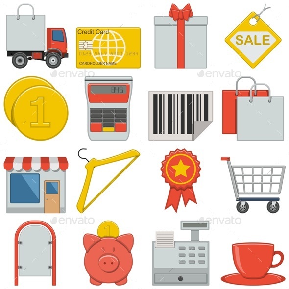 GraphicRiver Vector Flat Icons Retail 8803138 GraphicRiver Vector Flat Icons Retail 8803138