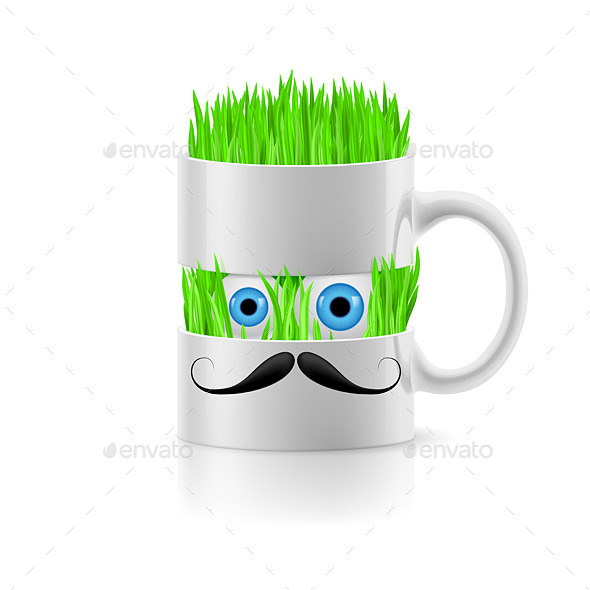 GraphicRiver Mug with Grass Inside 8804442 GraphicRiver Mug with Grass Inside 8804442