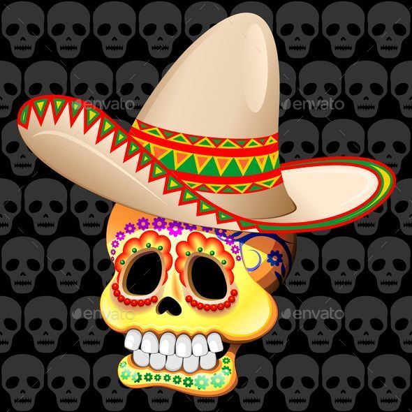 GraphicRiver Mexico Sugar Skull with Sombrero 8804739 GraphicRiver Mexico Sugar Skull with Sombrero 8804739