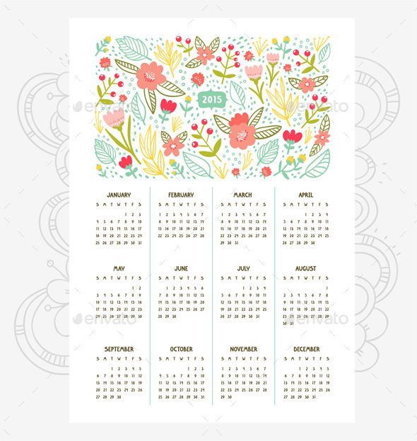 Floral Calendar for Year 2015