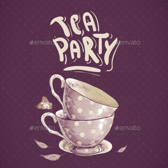 GraphicRiver Tea Party Invitation Card with Tea Cups 8804875 GraphicRiver Tea Party Invitation Card with Tea Cups 8804875