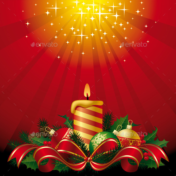 GraphicRiver Greeting Card with a Candle 8805070 GraphicRiver Greeting Card with a Candle 8805070