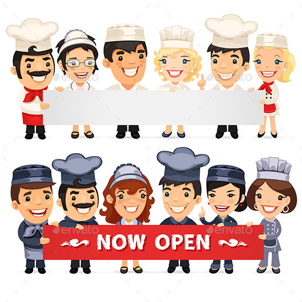 GraphicRiver Chefs Presenting Empty Horizontal Banner 8805000 GraphicRiver Chefs Presenting Empty Horizontal Banner 8805000