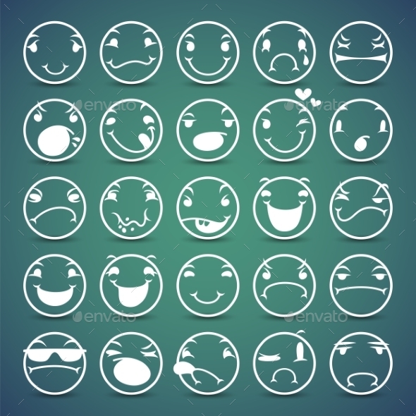 GraphicRiver Cartoon Facial Espressions Icons Set 8805304 GraphicRiver Cartoon Facial Espressions Icons Set 8805304