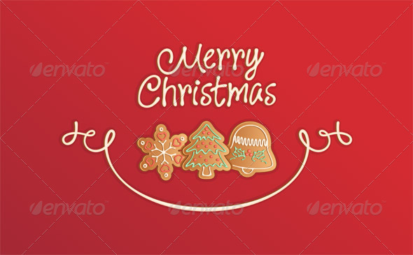 Merry Christmas Cookies Card Red