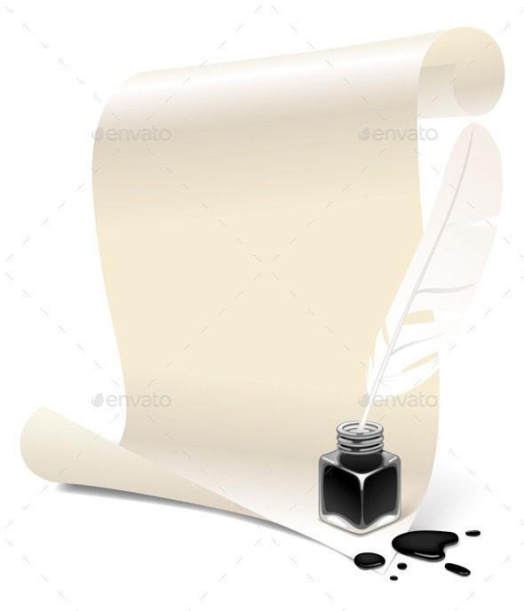 GraphicRiver Paper with an Inkwell and Feather 8808145 GraphicRiver Paper with an Inkwell and Feather 8808145