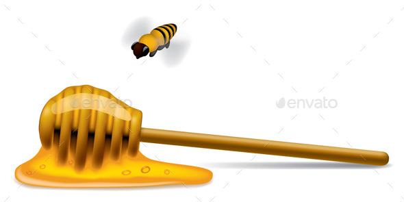 GraphicRiver Honey Stick with a Bee 8808151 GraphicRiver Honey Stick with a Bee 8808151