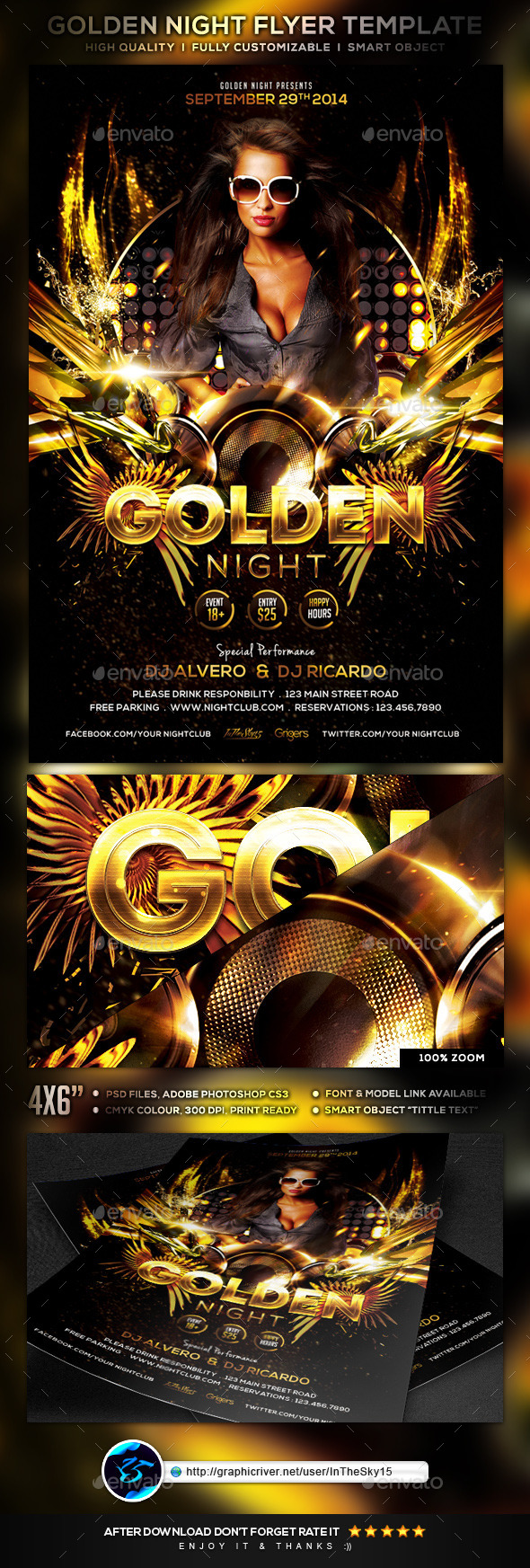 Golden Night Flyer Template Golden Night Flyer Template