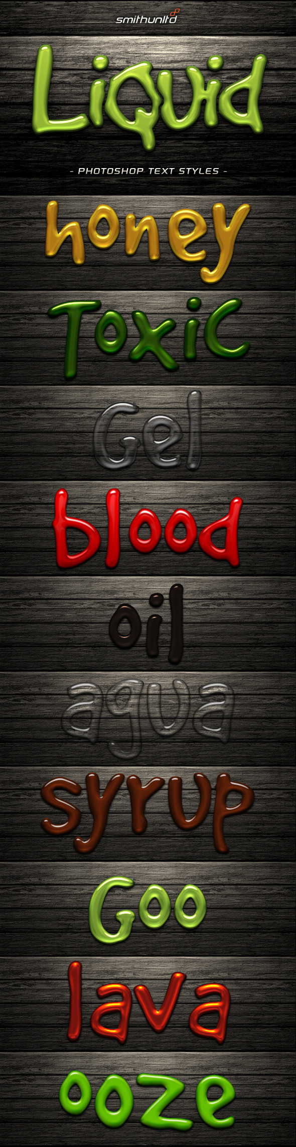 Liquid Text Styles - Styles Photoshop