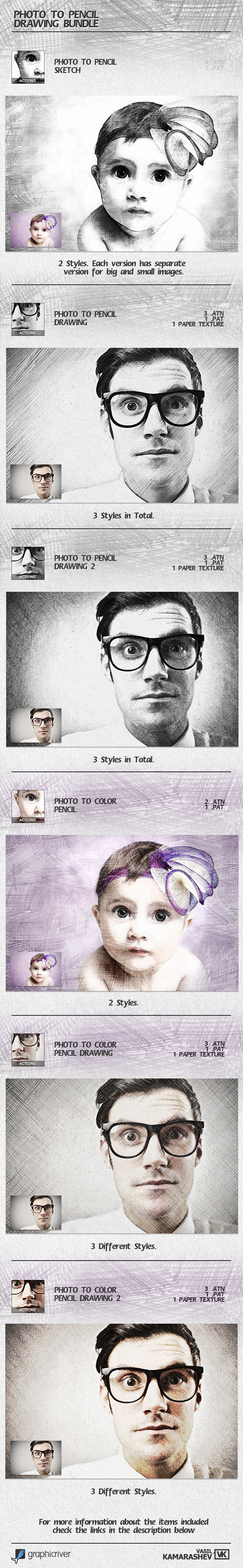 Photo to Pencil Drawing Bundle Photo to Pencil Drawing Bundle