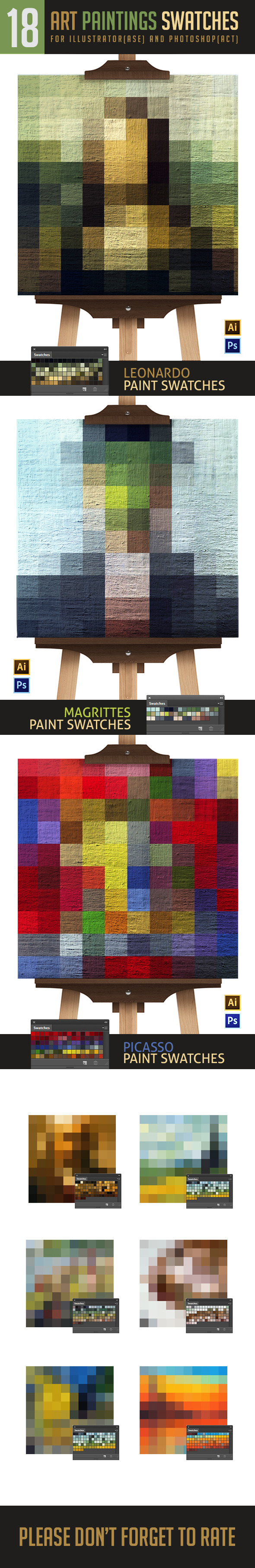 Famous Paintings Swatches For Photoshop and Illust Famous Paintings Swatches For Photoshop and Illust