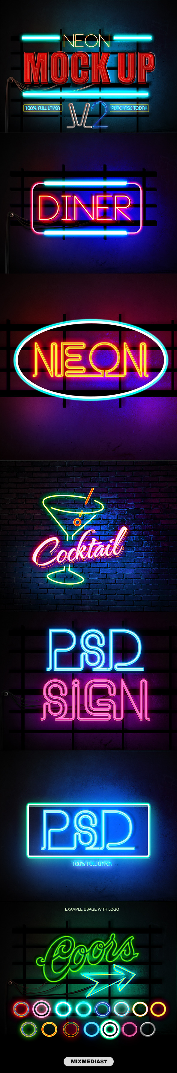 Neon Styles V2 - Photoshop Add-ons