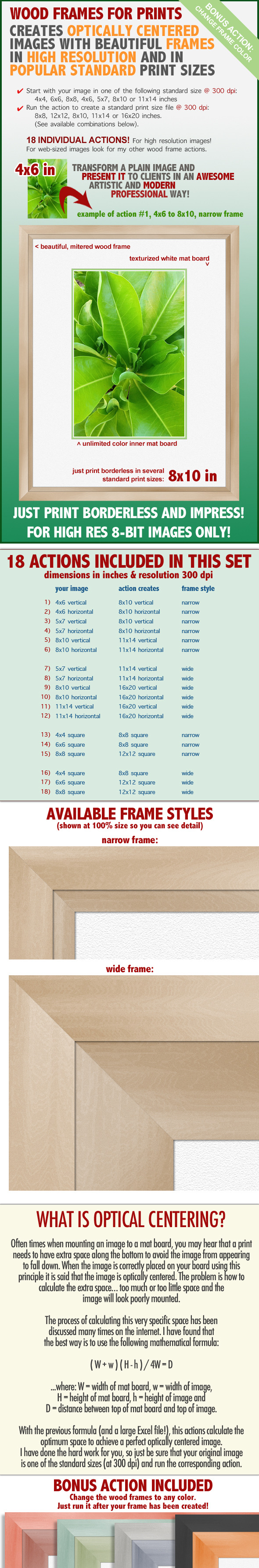 Wood Frame for Prints Action Set Wood Frame for Prints Action Set