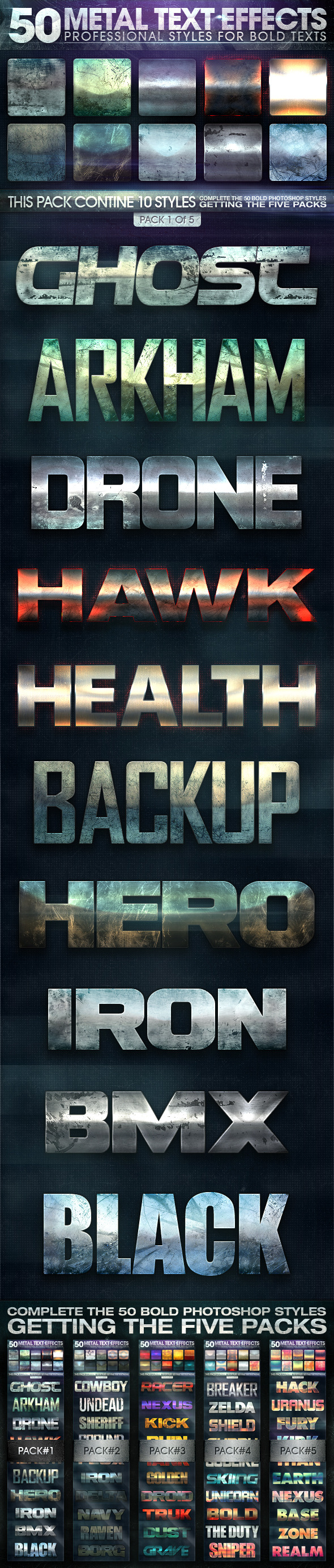50 Metal Text Effects 1 of 5 50 Metal Text Effects 1 of 5