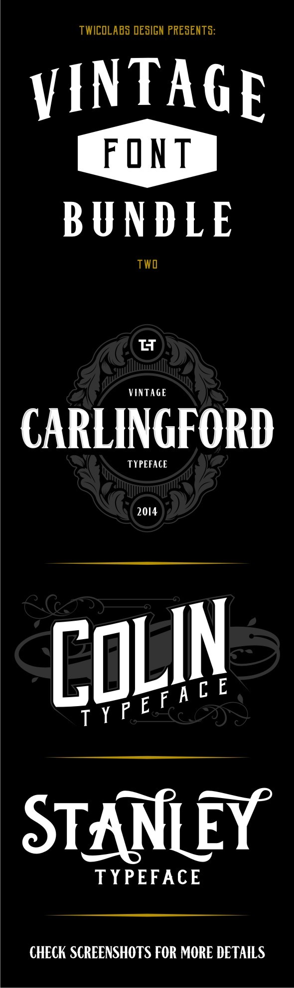 Vintage Fonts Bundle 2 Vintage Fonts Bundle 2