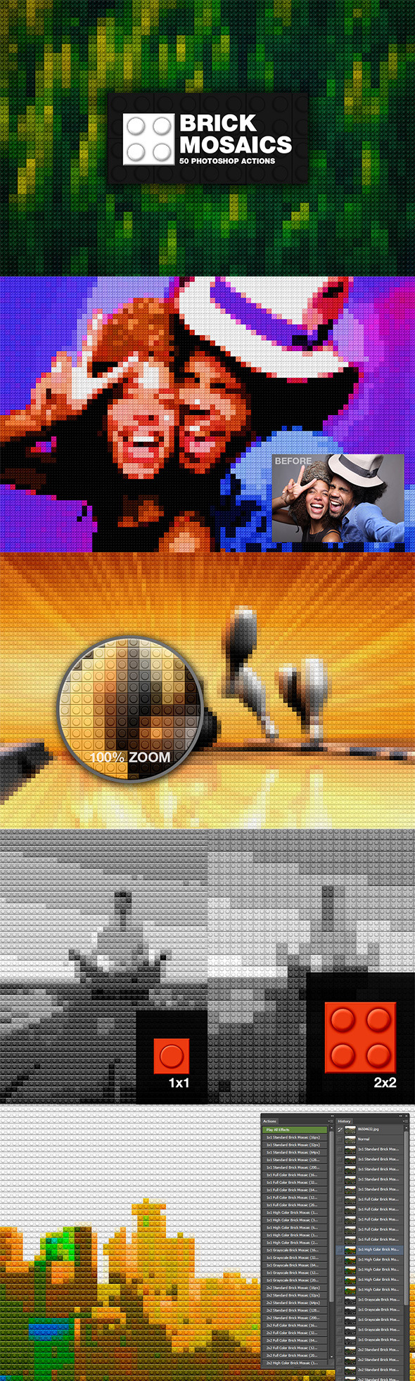 Brick Mosaics - Photo Effects Actions