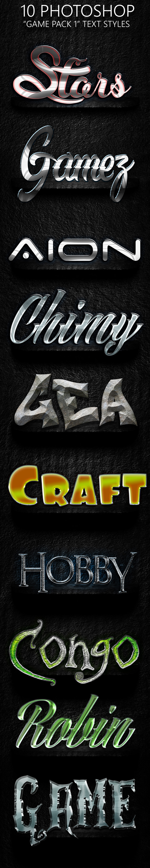 Game Pack 01 Text Styles Game Pack 01 Text Styles