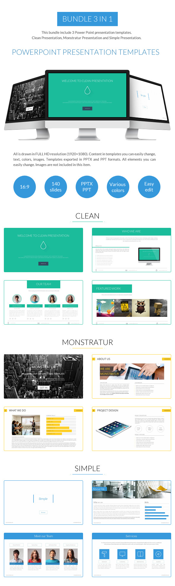 Bundle 3 in 1 Power Point Presentation Templates Bundle 3 in 1 Power Point Presentation Templates