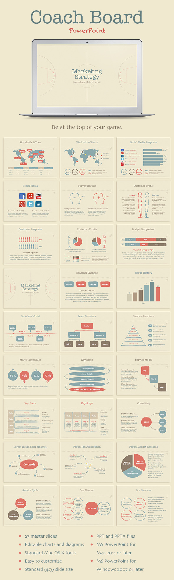 Coach Board PowerPoint Template Coach Board PowerPoint Template