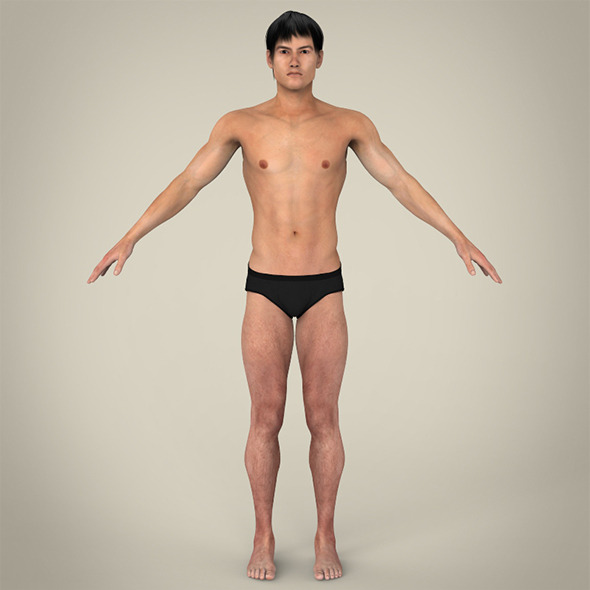 Realistic Young Asian Man - 3DOcean Item for Sale