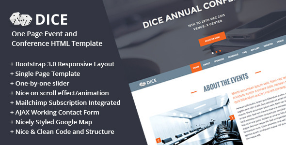 ThemeForest Dice One Page Event and Conference HTML Template 8781821 ThemeForest Dice One Page Event and Conference HTML Template 8781821