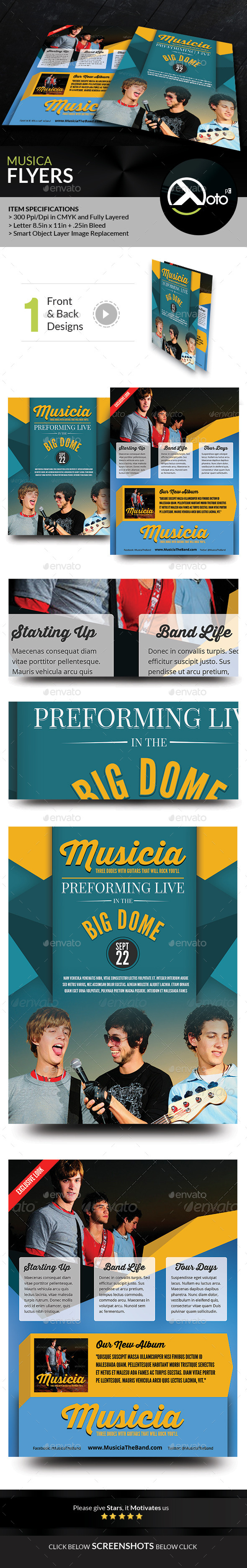 GraphicRiver Musica Artist Profile Flyers 8815270 GraphicRiver Musica Artist Profile Flyers 8815270