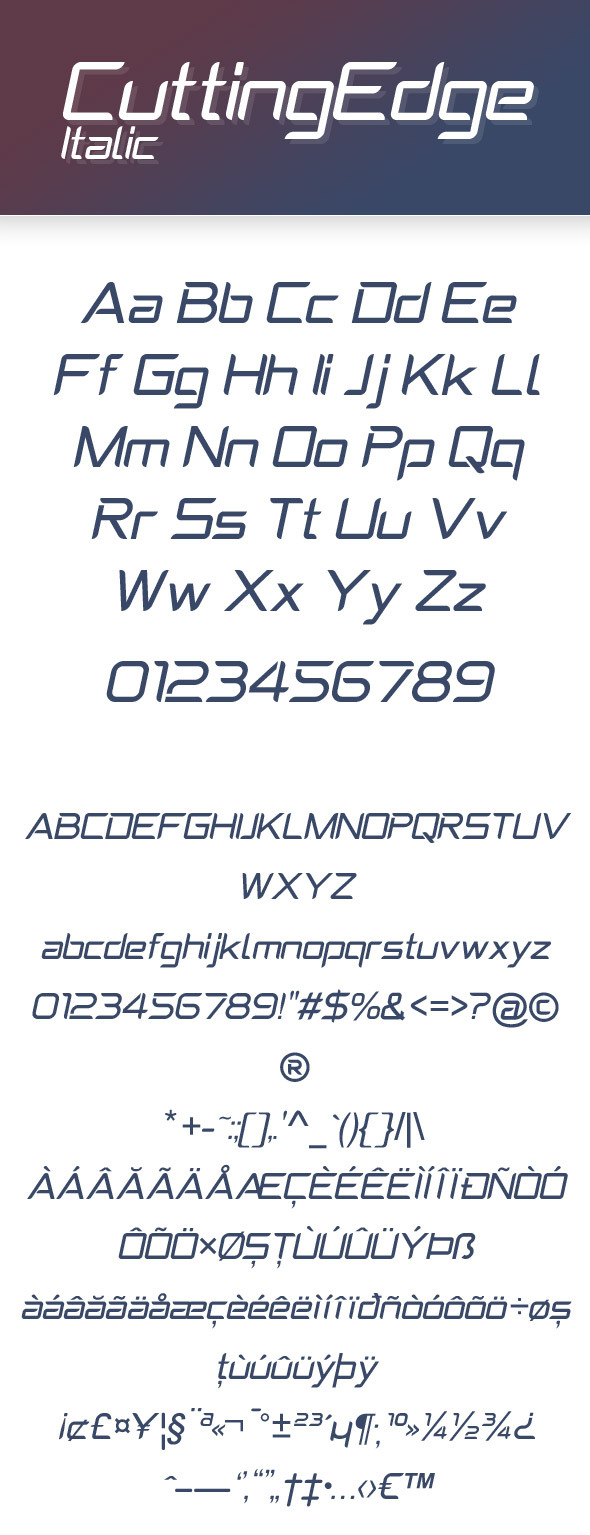 CuttingEdge Italic - Condensed Sans-Serif