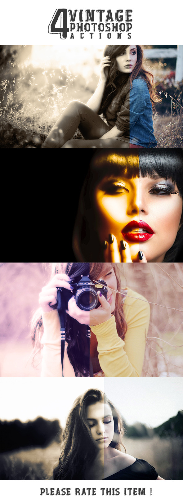 4 Vintage Photoshop Action 4 Vintage Photoshop Action
