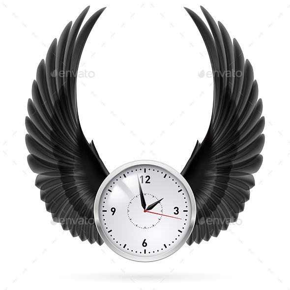 GraphicRiver Black Wings Clock 8815669 GraphicRiver Black Wings Clock 8815669