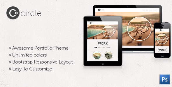 Circle Theme - One Page PSD Template