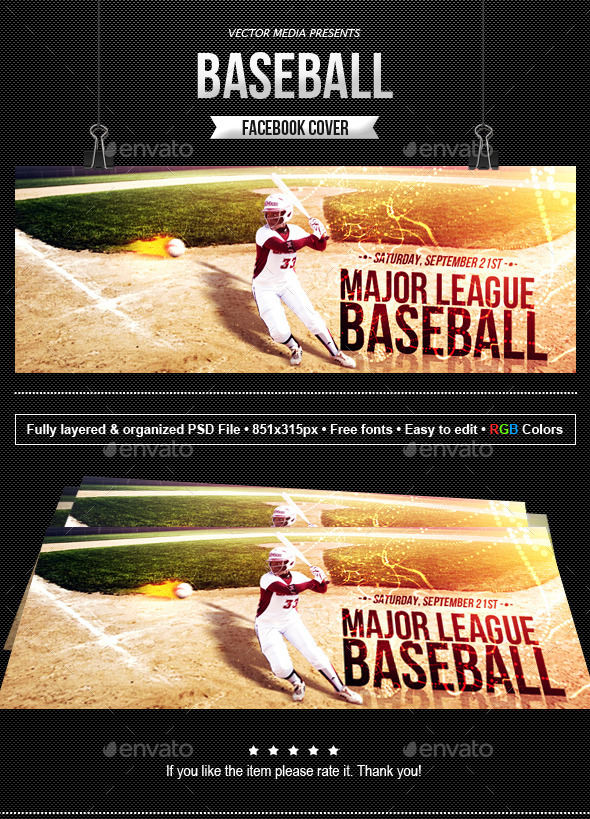 GraphicRiver Baseball Facebook Cover 8804391 GraphicRiver Baseball Facebook Cover 8804391