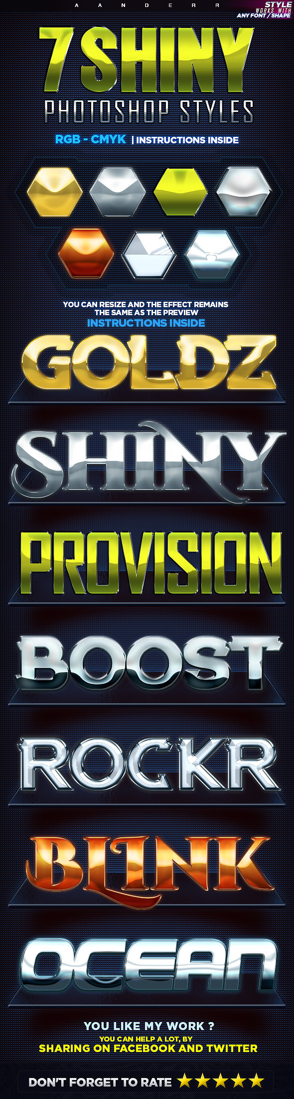 7 Shiny Styles Text Effects Styles