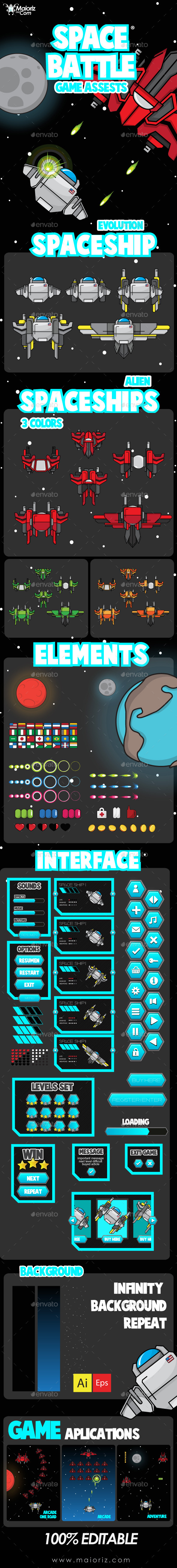 GraphicRiver Spaceship Game Assets 8817776 GraphicRiver Spaceship Game Assets 8817776