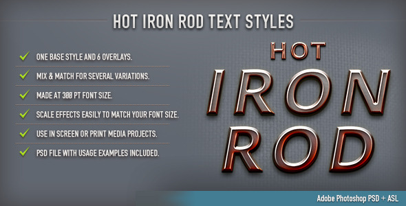 GraphicRiver Hot Iron Rod Text Styles 8817944 GraphicRiver Hot Iron Rod Text Styles 8817944