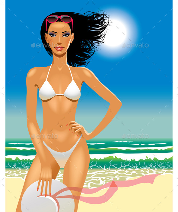 GraphicRiver Girl in a Beach 8818688 GraphicRiver Girl in a Beach 8818688